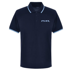 FUEL Retro Polo Shirt - Navy and Light Blue